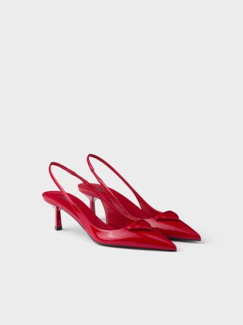 Patent leather slingback pumps
