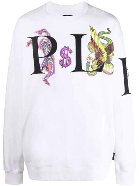 graphic-print cotton sweatshirt