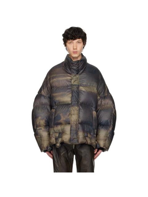 Brown & Green Pankou Knot Down Jacket