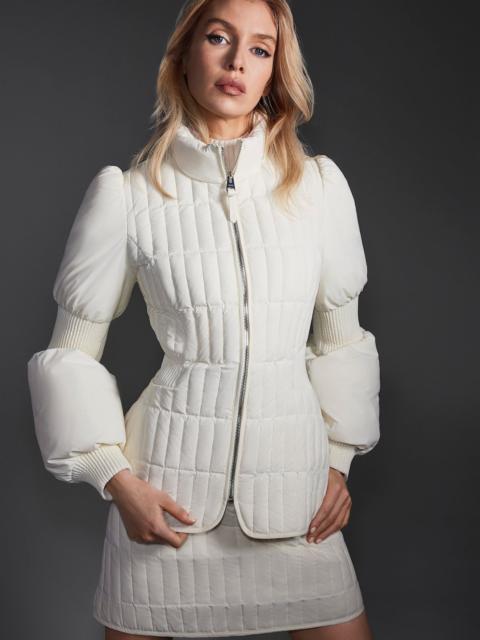 FELICIA Light down vertical quilted jacket smocked at waist