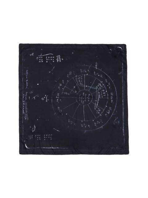Black Temple Printed Astro Scarf