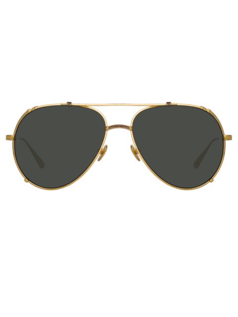 NEWMAN AVIATOR SUNGLASSES IN YELLOW GOLD