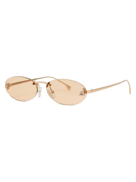 Fendi Narrow Oval-frame Sunglasses