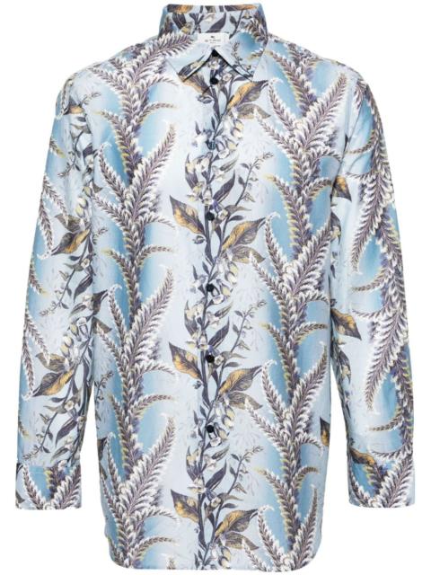 botanical-print cotton shirt