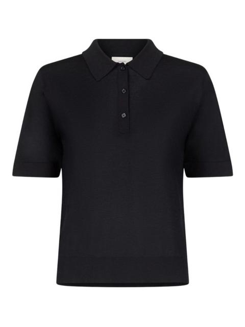 Migo button ribbed polo shirt