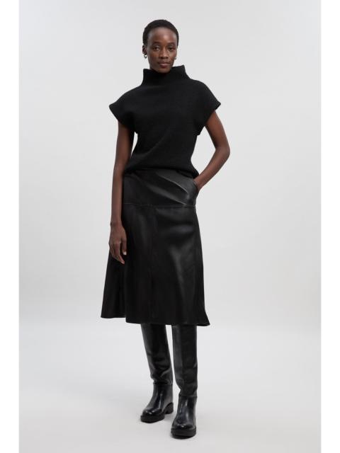 Faux Leather Belted Full skirt