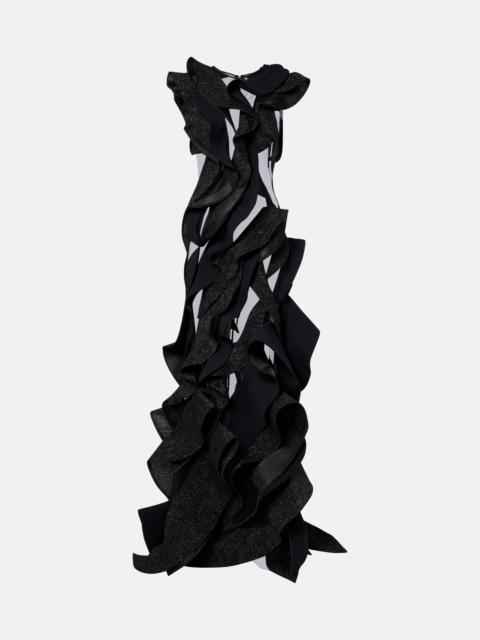 Ellipsoid Wave ruffled gown