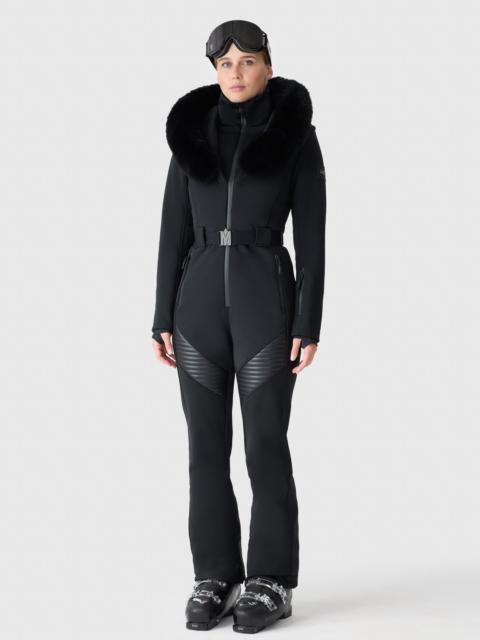 ELLE-ZR Bonded Fleece Ski Suit With Removable Fur-Trimmed Hood