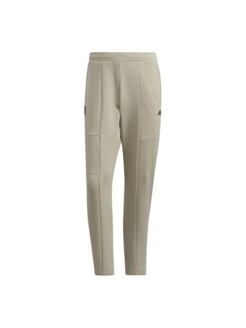 Men's adidas Wj Kn Warm Pnt Martial Arts Series Knit Straight Sports Pants/Trousers/Joggers Khaki H3