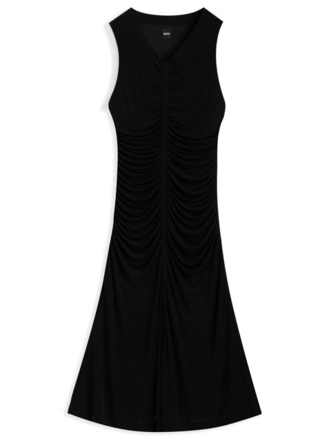 SLEEVELESS JERSEY DRESS WITH GATHERED DETAILS