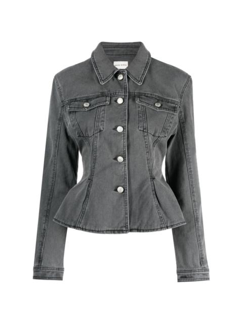 fluted denim jacket