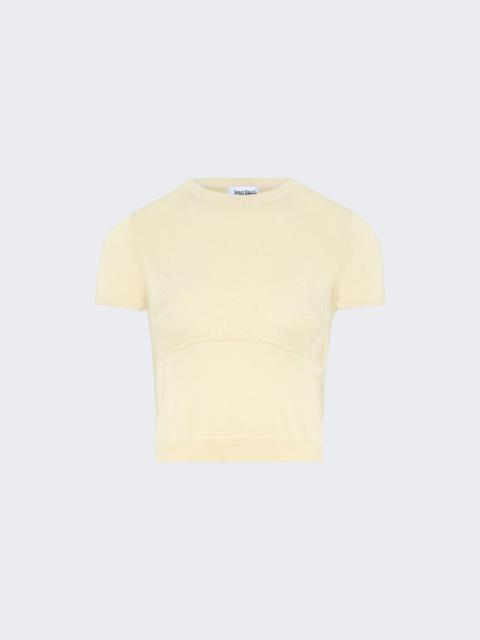 Trompe-l'œil Lingerie Short Sleeve Pullover Vanilla