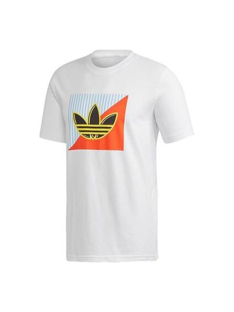 adidas originals Logo Round Neck Training Breathable Short Sleeve White FM3389