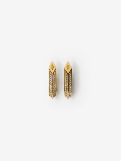 Gold-plated Pavé Hollow Spike Earrings