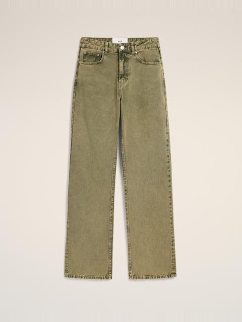 GREEN COTTON LARGE FIT JEANS