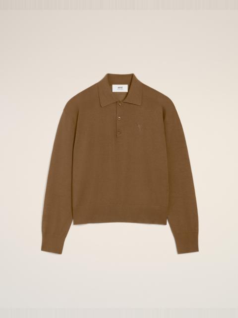 BROWN WOOL AMI DE COEUR POLO