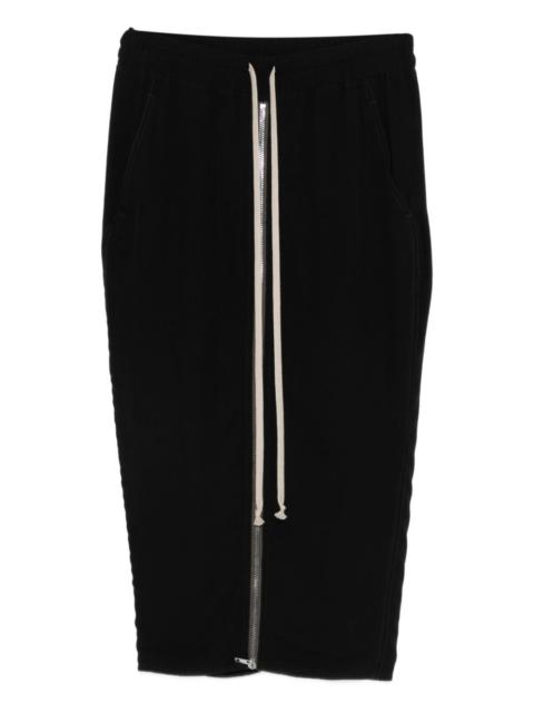 drawstring zip midi skirt