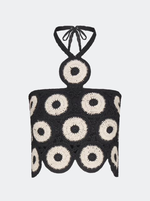 Atlas Crochet Top In Cream/Black