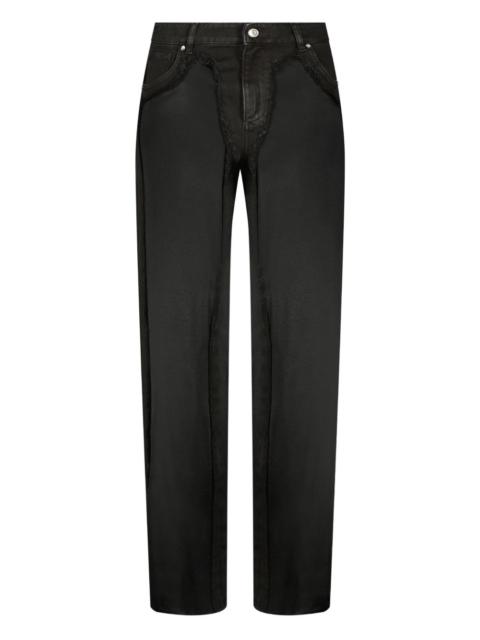 frayed-detailing jeans