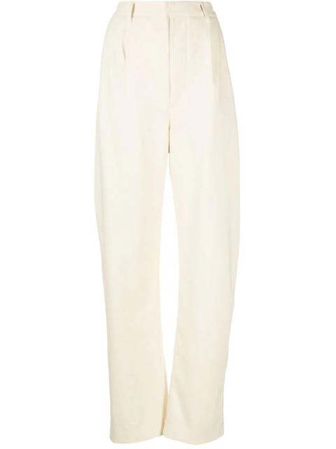 straight-leg cotton-blend trousers