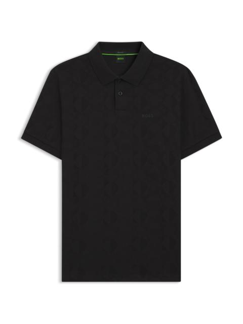 COTTON POLO SHIRT WITH CIRCLE JACQUARD