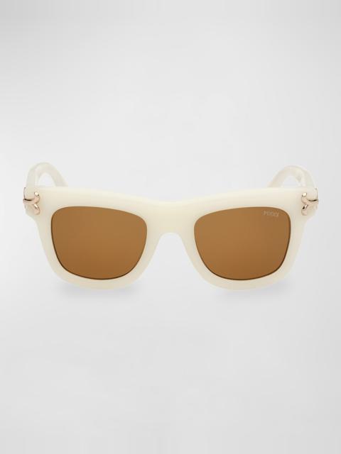 Logo Acetate Square Sunglasses