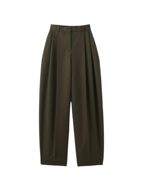 pleated-front tailored trousers