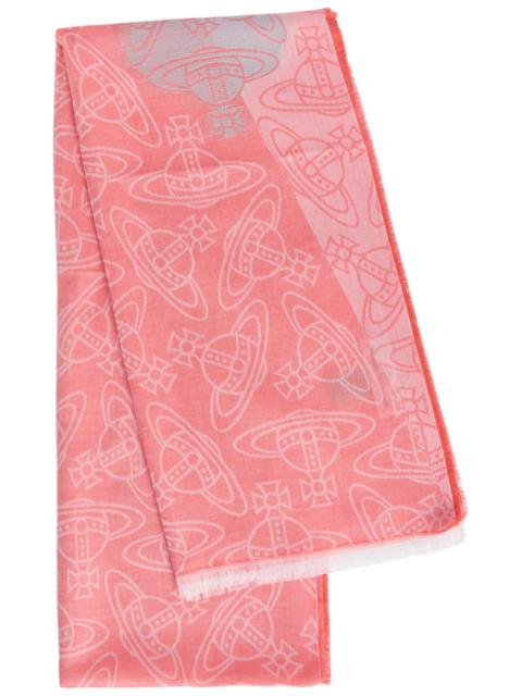 Vivienne Westwood Graffiti Logo-monogrammed Cotton-blend Scarf