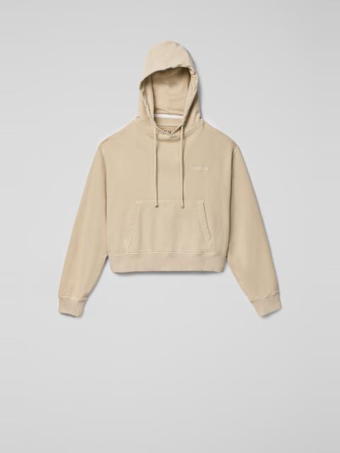 Beige Cotton Hoodie