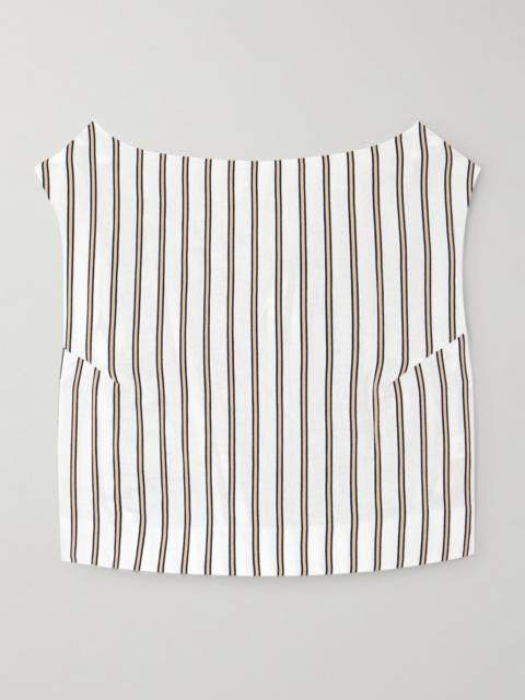 Richard Cropped Striped Woven Top