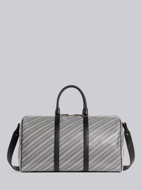 Thom Browne Medium Grey Monogram Coated Canvas Leather Shoulder 
