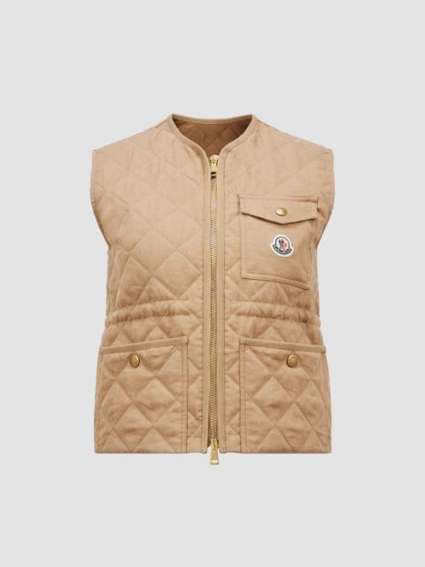 Vigny Diamond-Quilted Padded Linen Vest