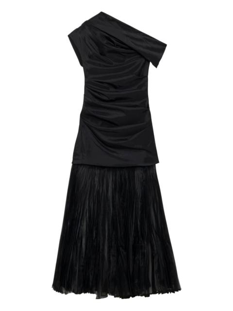 Ammalie draped pleated-skirt taffeta dress