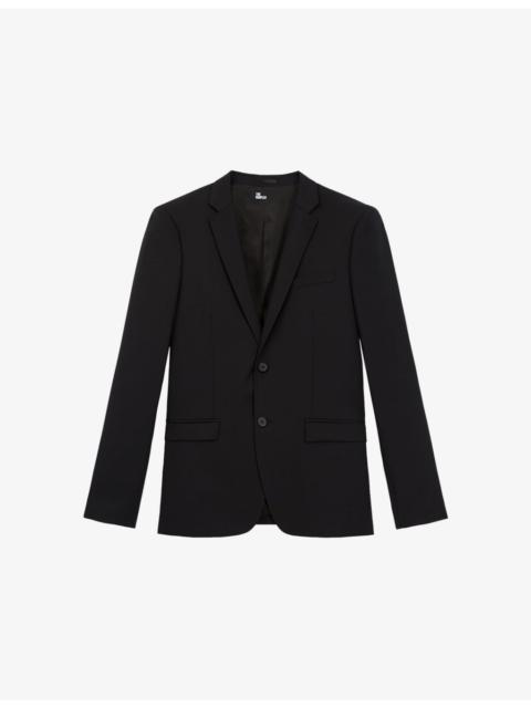 Single-breasted slim-fit wool suit jacket
