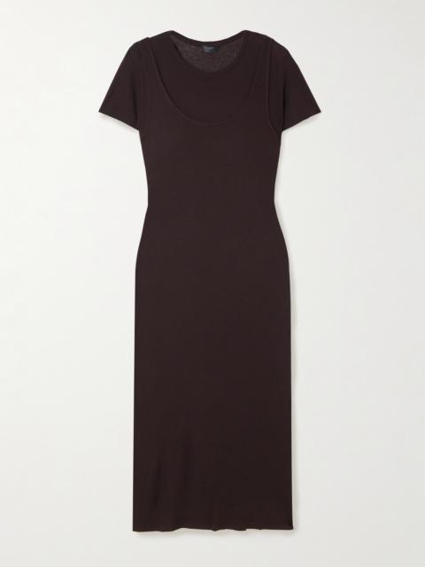 Rozzi Layered Ribbed Jersey Midi Dress