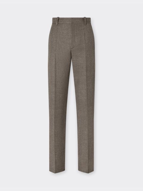 Trousers in mélange wool twill