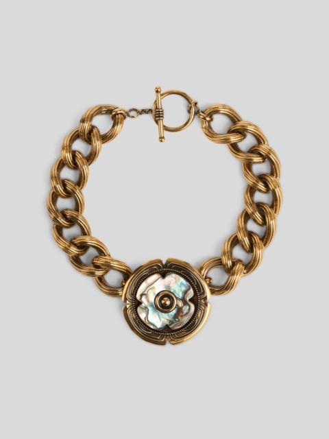 GOLDEN NECKLACE WITH MOTHER-OF-PEARL FLOWER