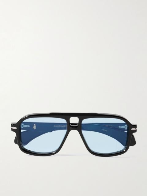 Elkhart Aviator-Style Acetate Sunglasses Black