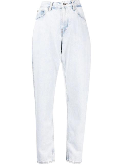 high-rise tapered jeans