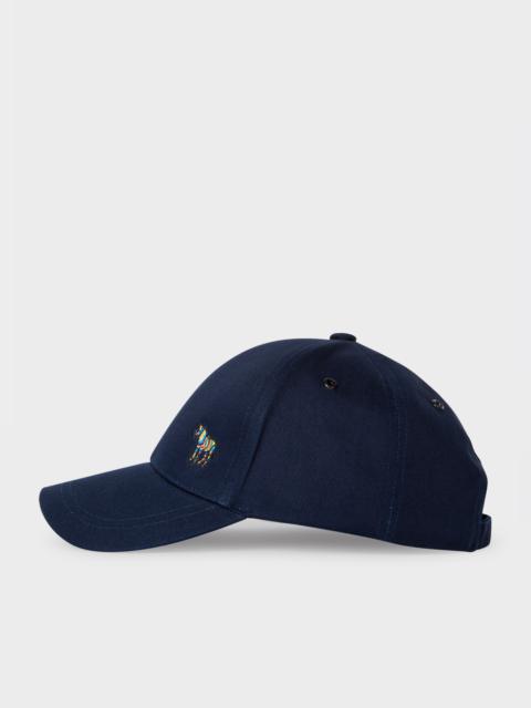 Navy Cotton Zebra Logo Baseball Cap