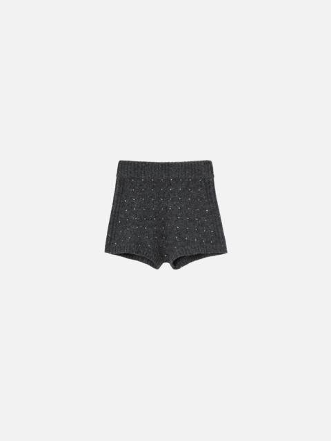 KNIT SHORTS WITH RHINESTONES