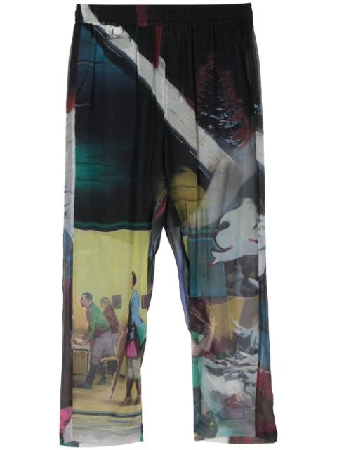 graphic-print cropped trousers