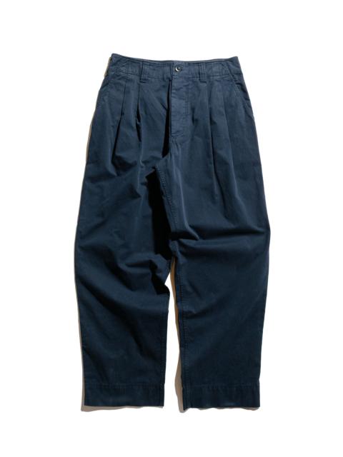 MHL Stitch Pleat Trouser Tough Cotton Twill Dark Ink