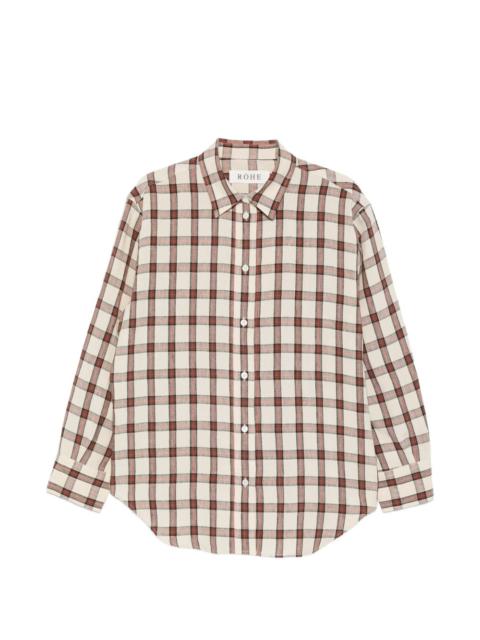 check-pattern oversized shirt