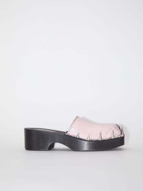 Suede leather clog sandal - Black/Pink