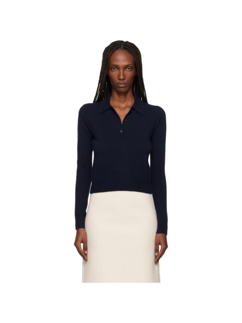 Navy Caitlin Long Sleeve Polo