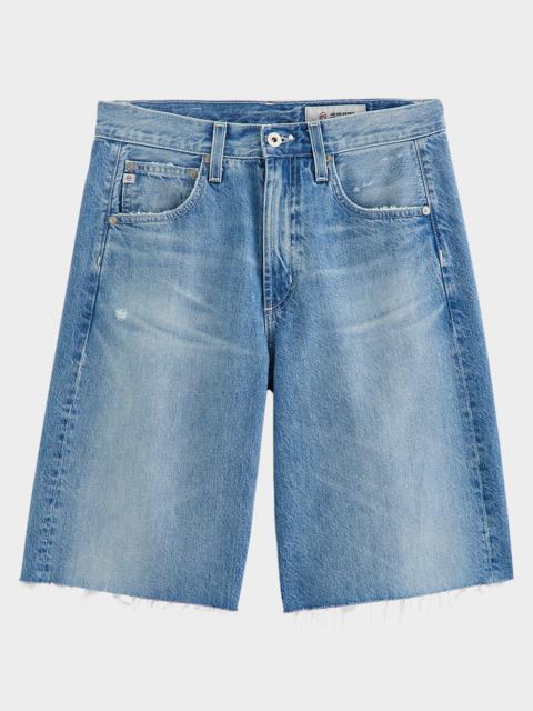 Hattie Relaxed High-Rise Denim Shorts
