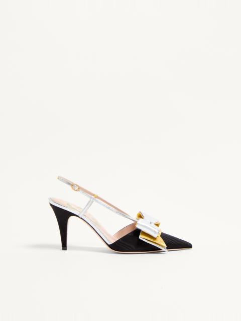 BOWOW SLINGBACK PUMPS IN MOIRÈ FABRIC 85MM