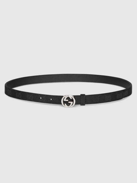 Thin belt with Interlocking G buckle