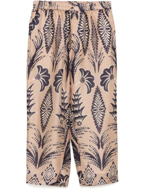 floral print straight trousers